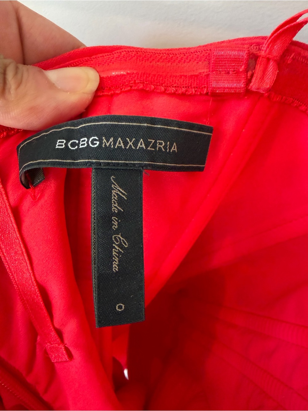 BCBGMaxAzria Strapless Scarlet Red Mini Dress - Picture 3 of 5
